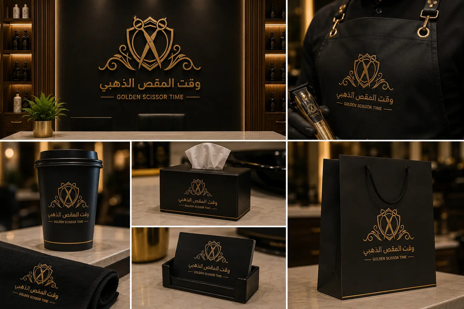 Golden Scissor Time Visual Identity