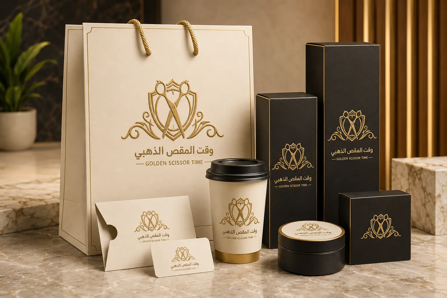 Golden Scissor Time Visual Identity